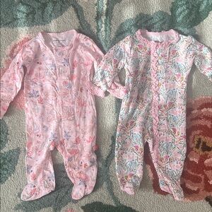 BUNDLE Magnetic Me Pink Floral Kids Pajamas Footies
